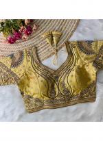 Italian Silk Yellow Bridal Wear Embroidery Work Readymade Blouse